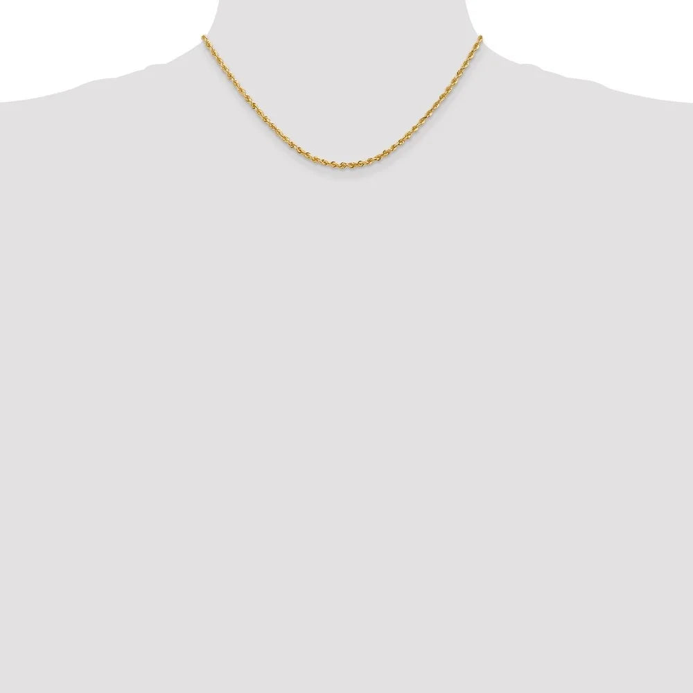 14k Yellow Gold Rope Chain Necklace 16inch I594586