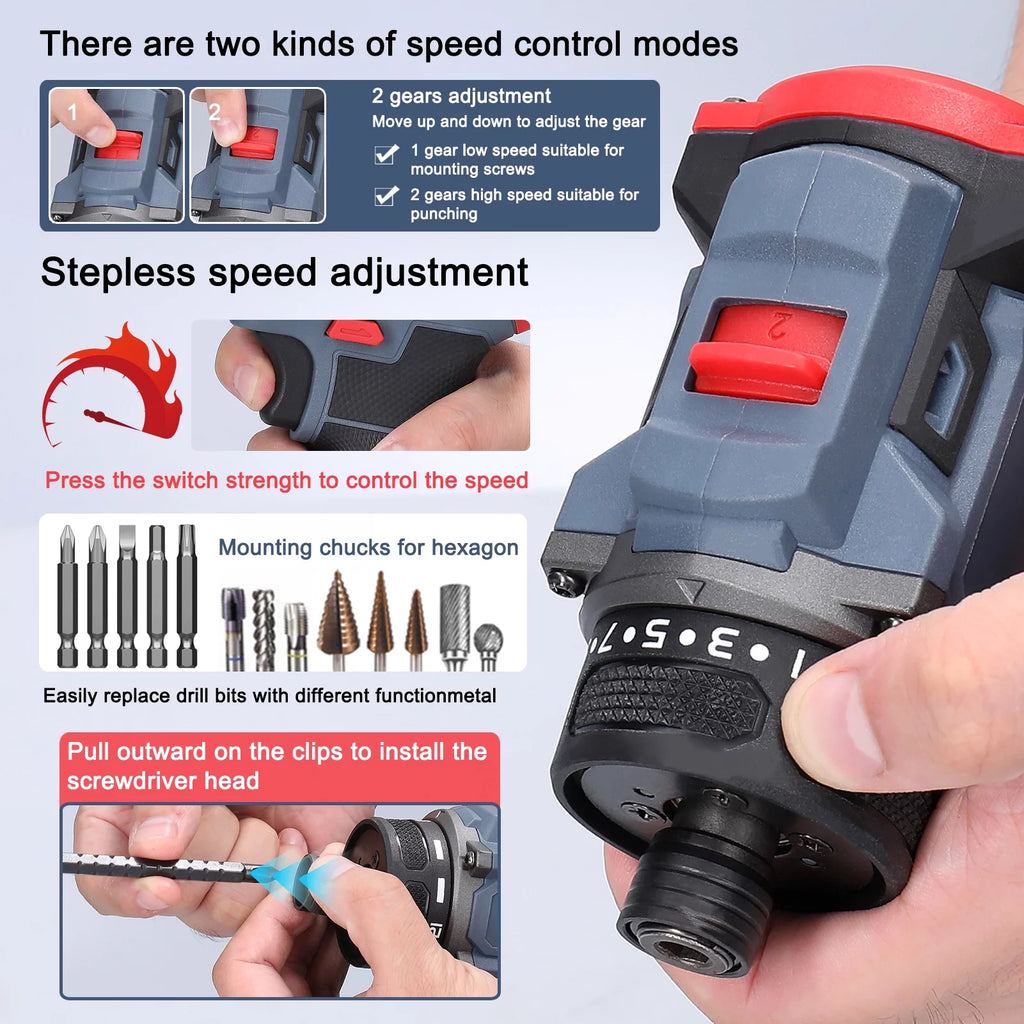 16.8V Brushless Motor Electric Screwdriver 45Nm Torque T8749