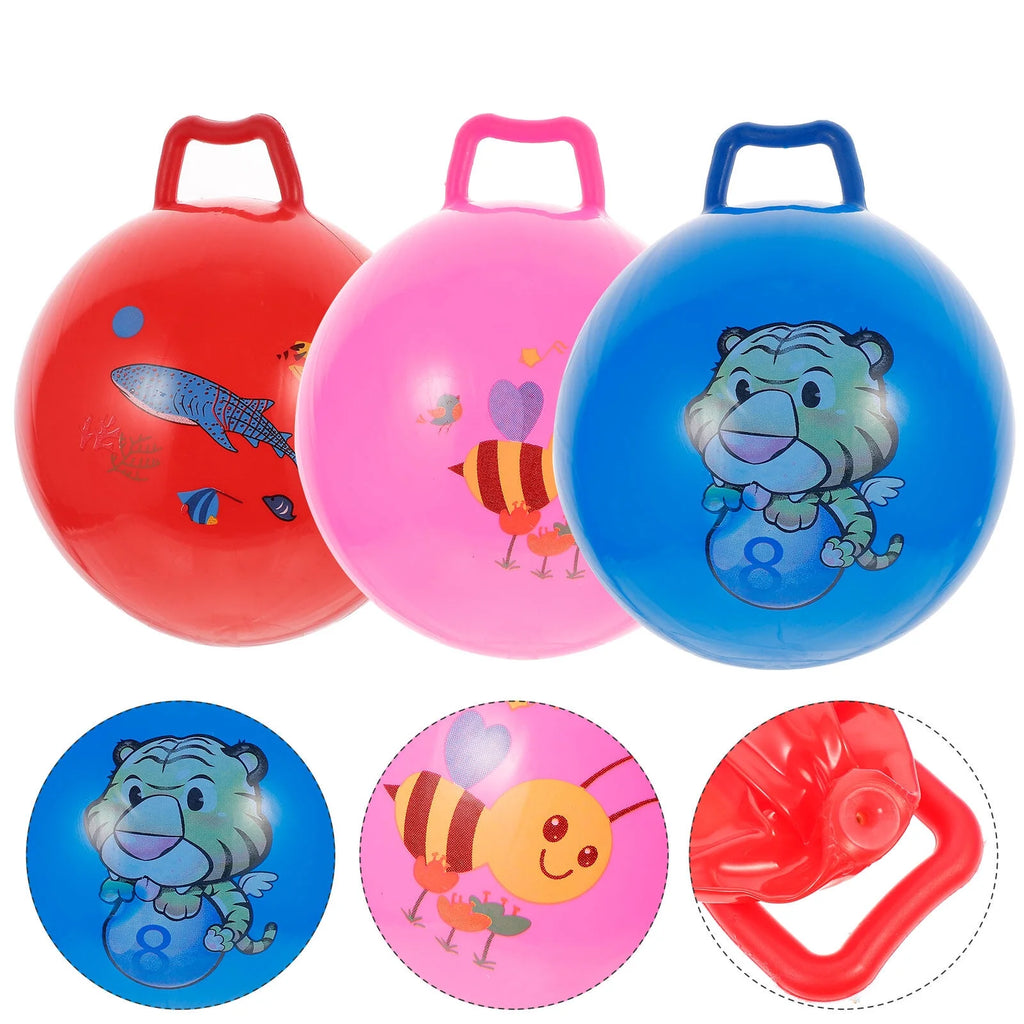 3Pcs Inflatable Hopper Balls with Handle J4338