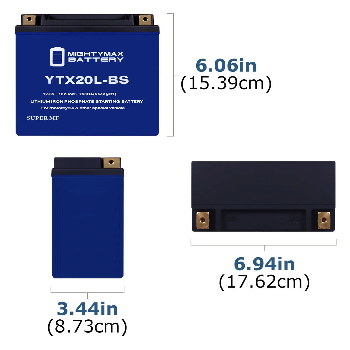 YTX20L-BS Lithium Replacement Battery J368