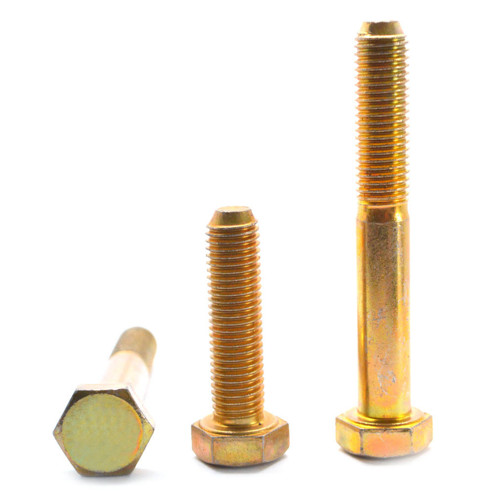 1/4x22-20 x 5 1/2x22 Coarse Thread Grade 5 Hex Cap Screw Medium Carbon Steel Yellow Zinc Plated U975339