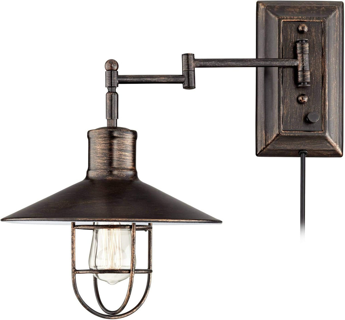 Brushed Bronze Swing Arm Wall Lamp I215
