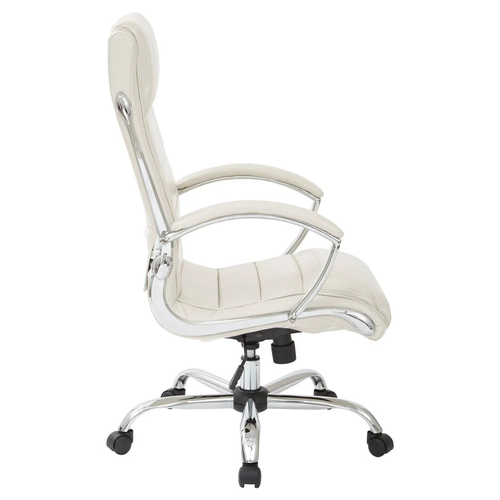 Cream Faux Leather Executive Chair W963