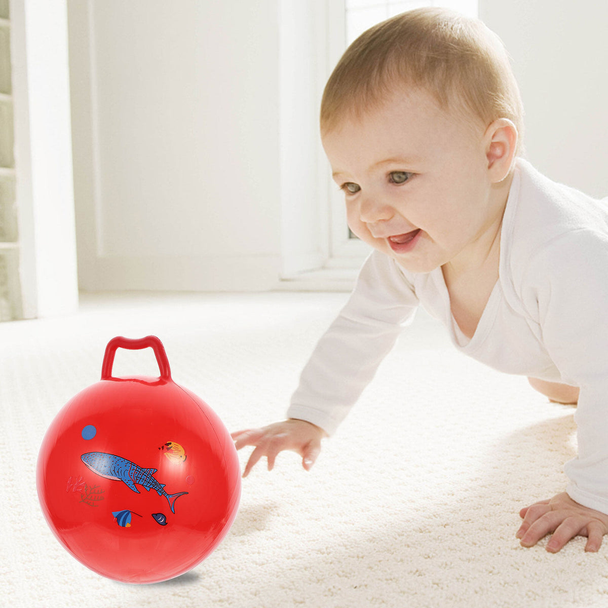 3Pcs Inflatable Hopper Balls with Handle J4338