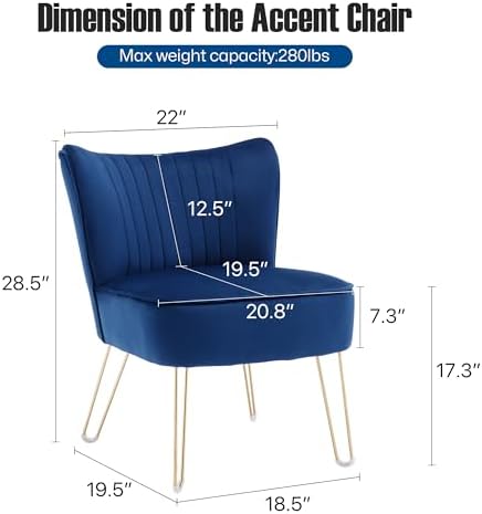Velvet Accent Chairs with Golden U-Shape Legs O39920