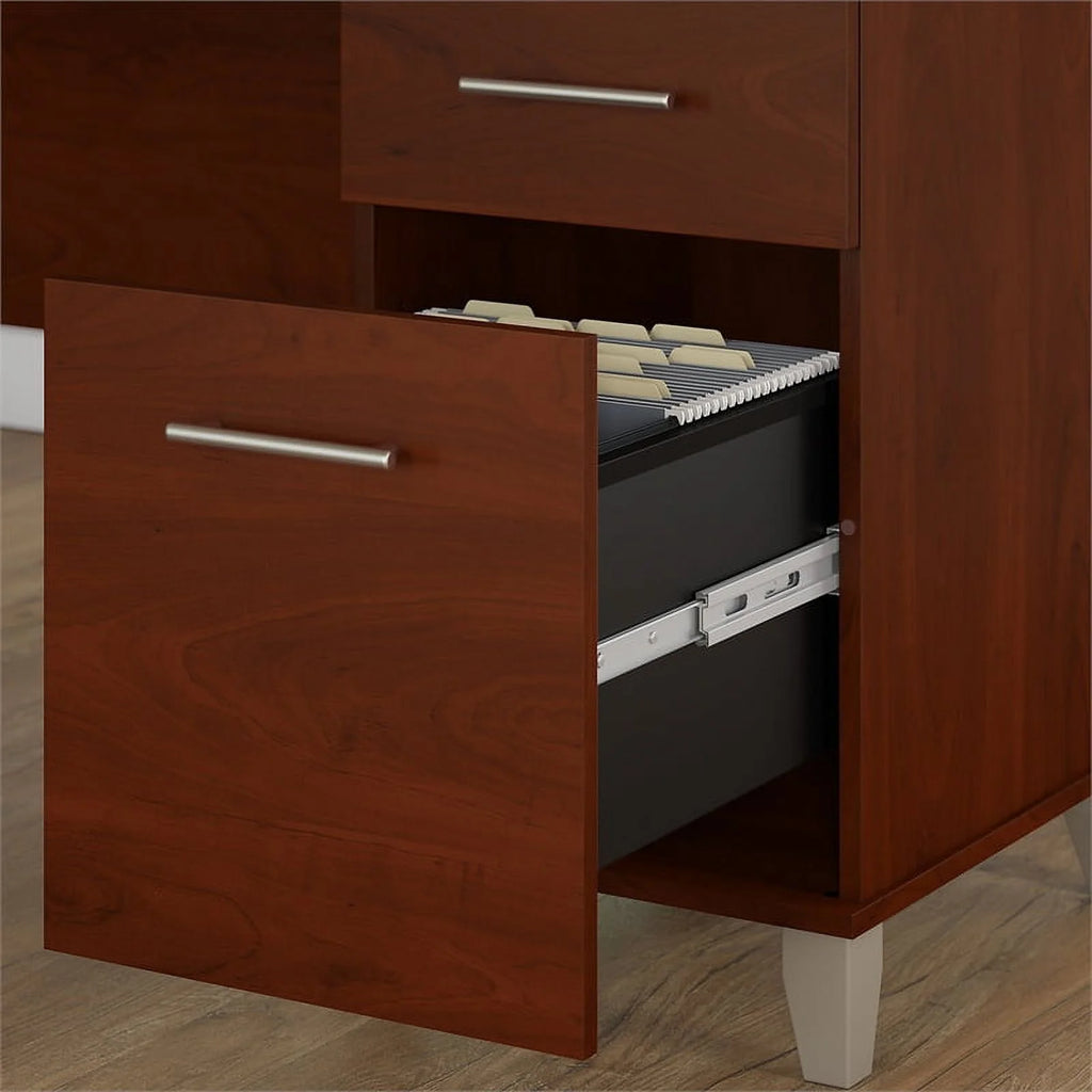 72W L Desk with Hutch & Bookcase S609