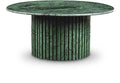 Art Deco Coffee Table with Marble, 36" W x 36" D x 16" H, Green V599411