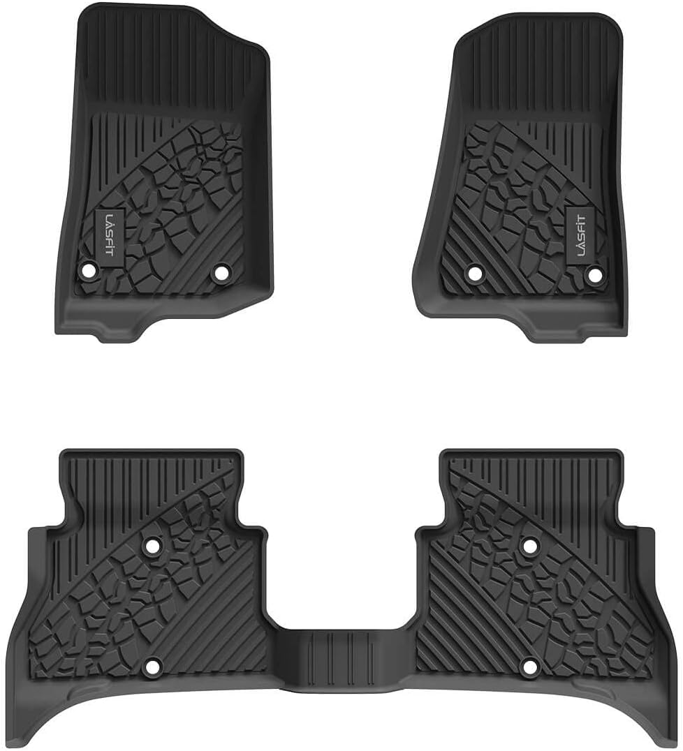 Black TPE Car Floor Liners Front & Rear Rows W483628