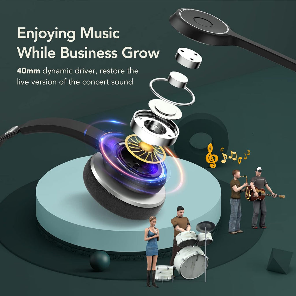 Bluetooth Headphones with Microphone, Wireless On Ear 22H Battery Life, Pack of 2 S8859