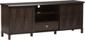 Dark Brown Wood TV Cabinet with 2 Sliding Doors and Drawer A513