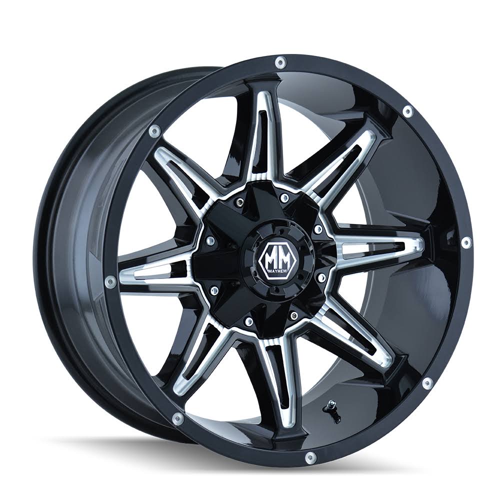 Black/Milled Spokes 18x9 Wheel P2193