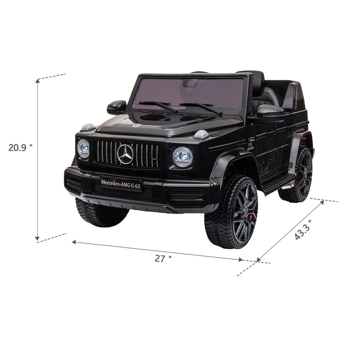 12V Battery Powered Ride On Car with Remote LED Lights Black Q2718