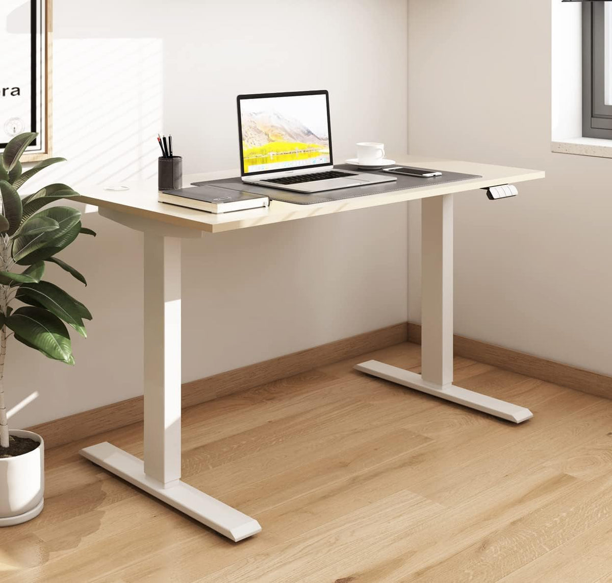 Dual Motor Sit Stand Desk 48 x 24 Inches Height Adjustable Electric Standing Desk with 3 Memory Preset Controller S44447
