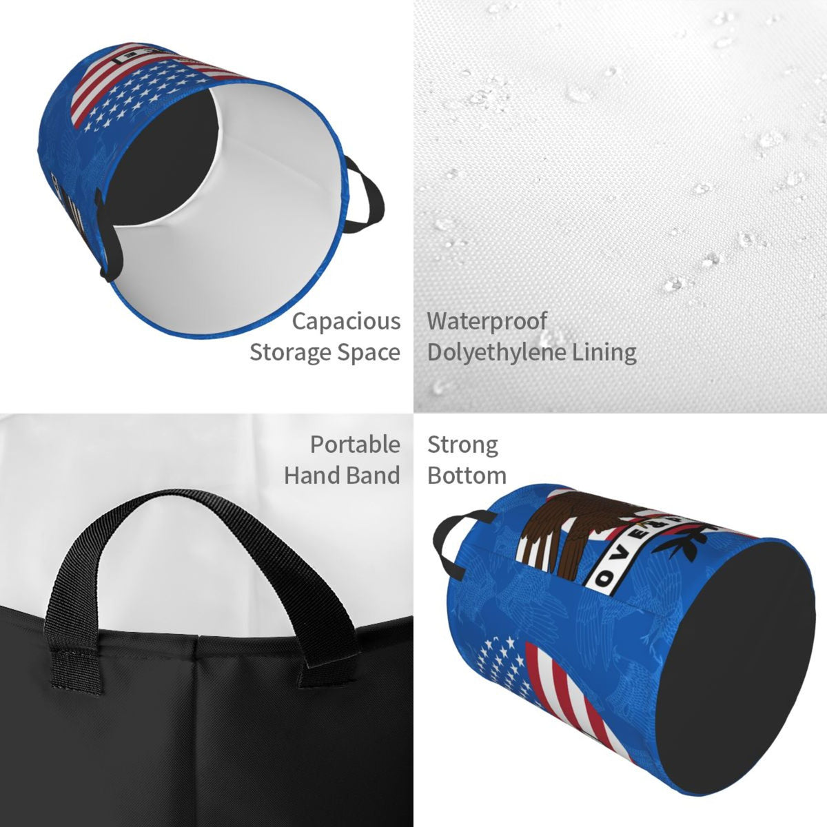 Blue Collapsible Laundry Basket D344