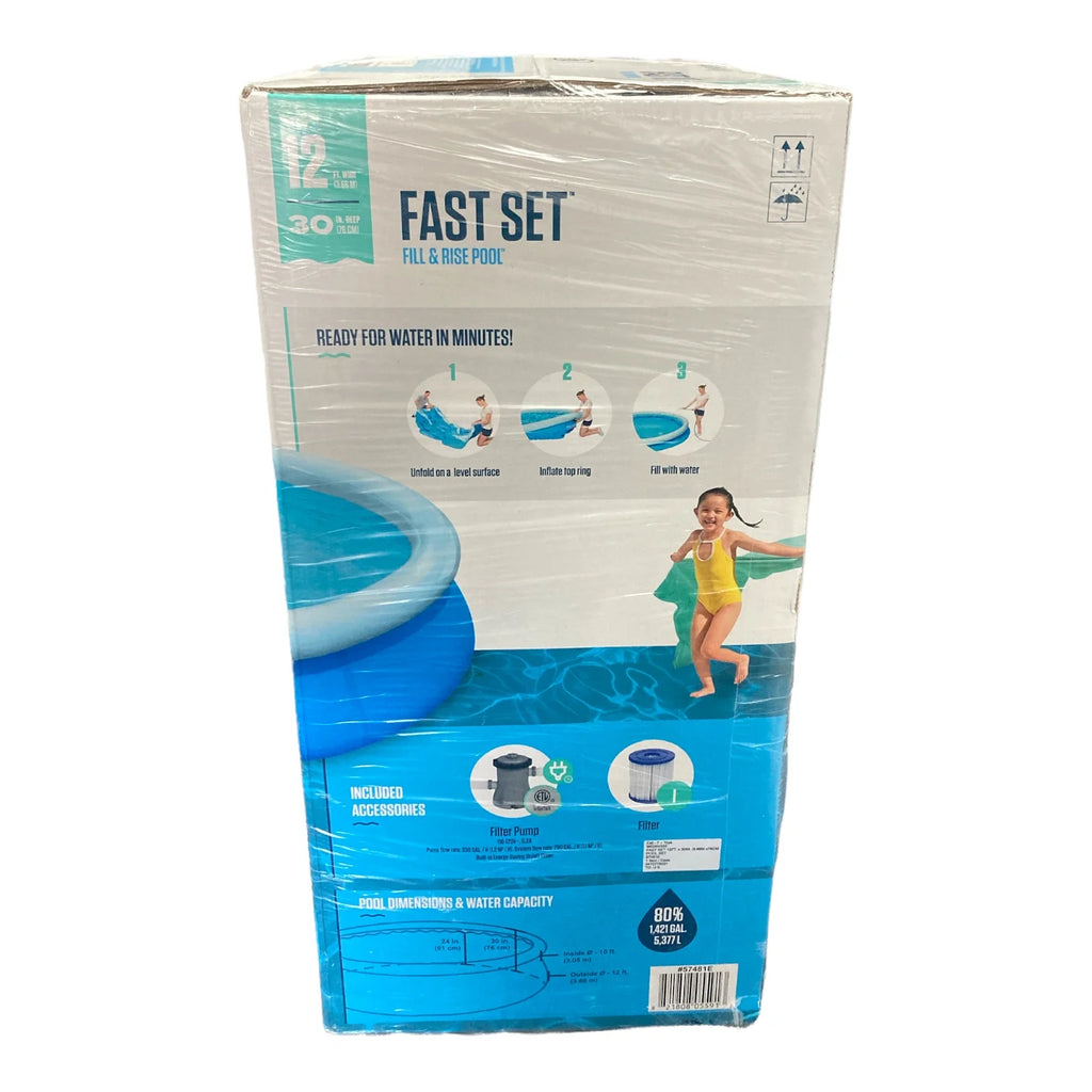 12’ x 30” Round Inflatable Pool Set G362