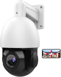 5MP PTZ Camera Outdoor, PoE Speed Dome IP Camera, 18x Optical Zoom, 165ft IR Night Vision, IP66 Security Cameras K179