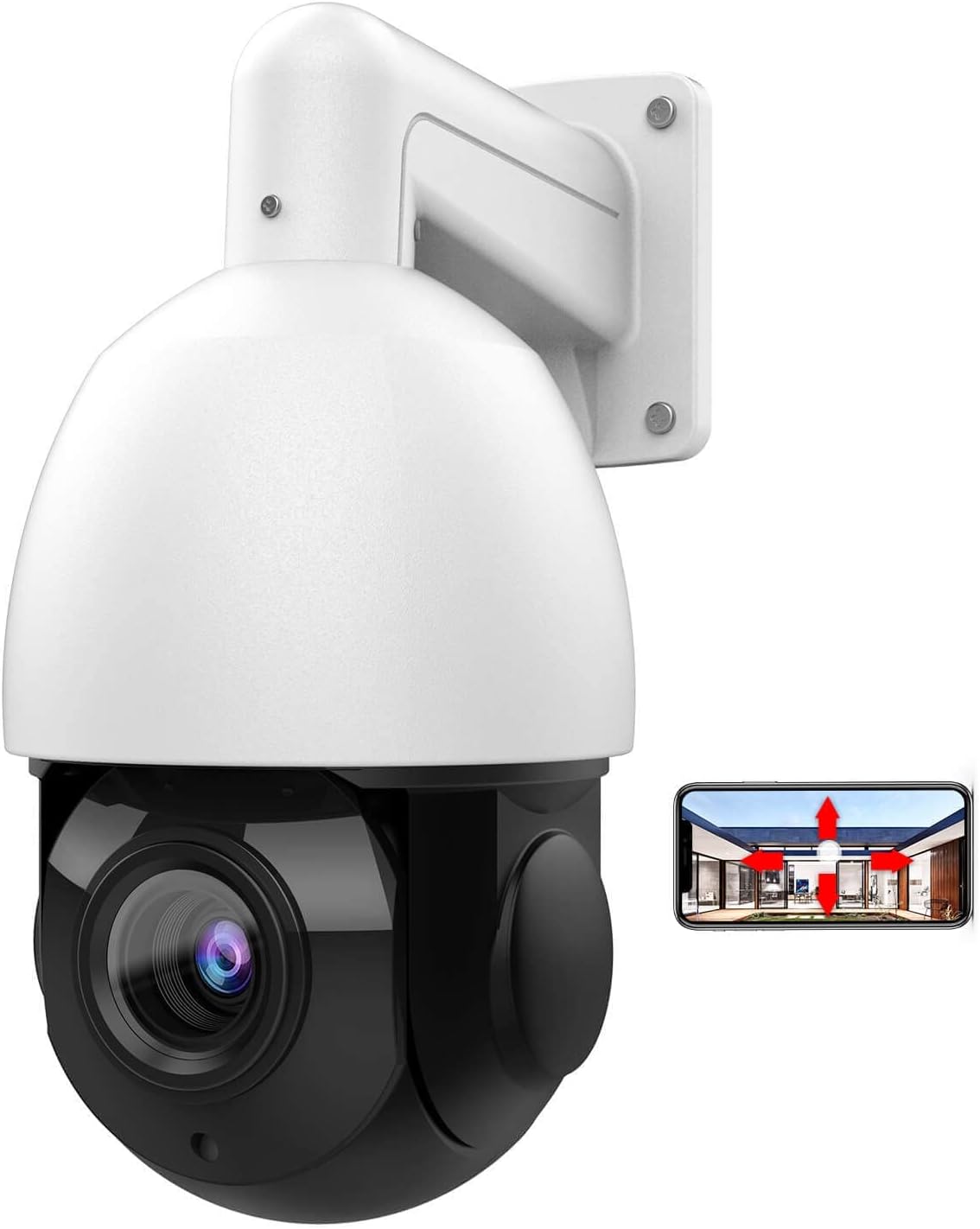 5MP PTZ Camera Outdoor, PoE Speed Dome IP Camera, 18x Optical Zoom, 165ft IR Night Vision, IP66 Security Cameras K179