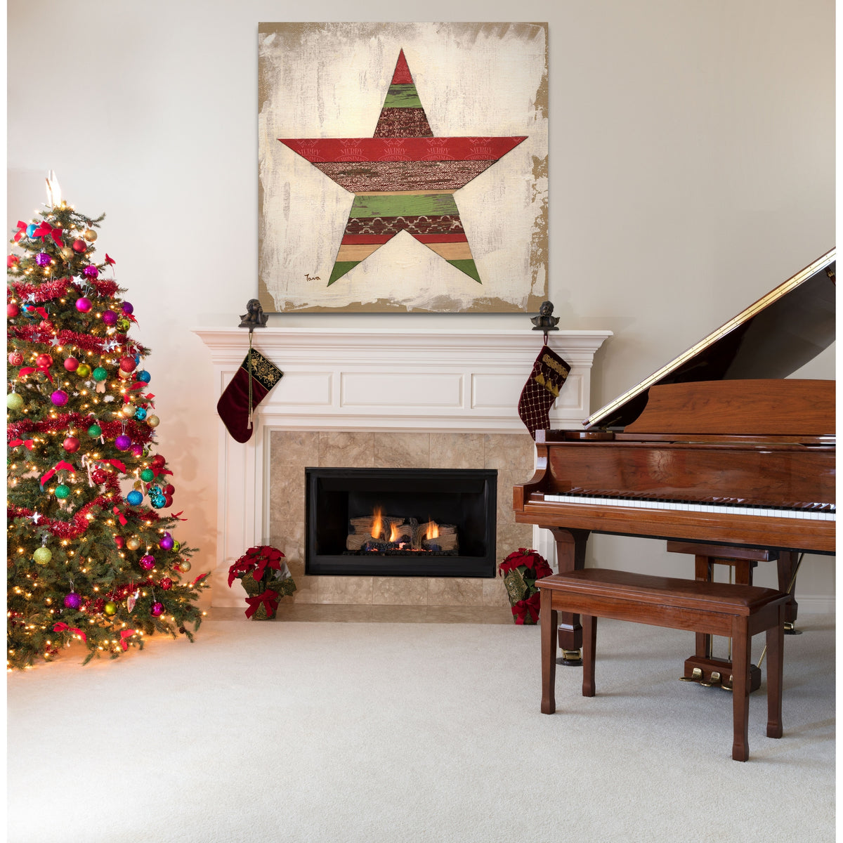 Christmas Star Gallery Wrapped Canvas 10x10 J5081
