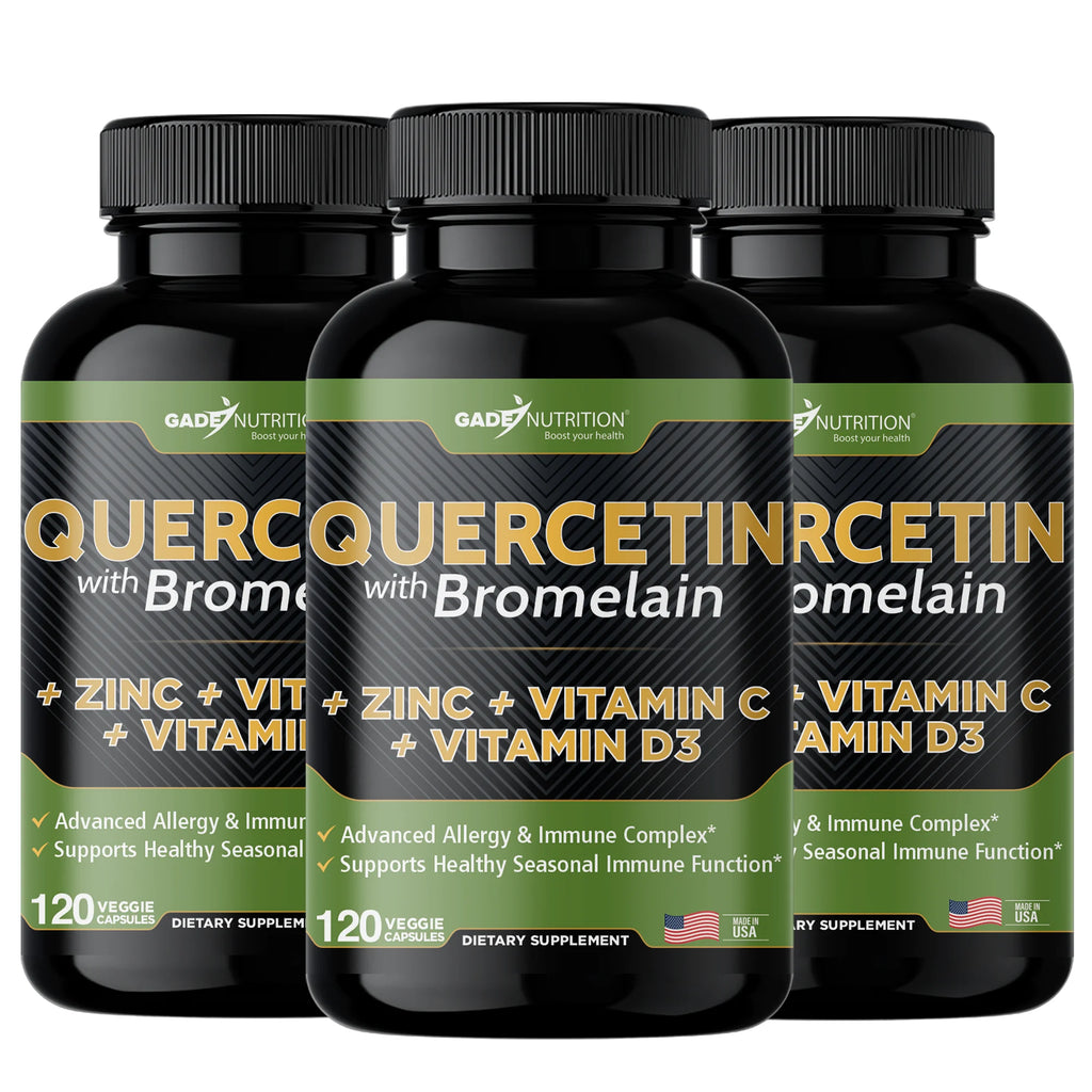Quercetin 500mg with Vitamin C Zinc Bromelain and Vitamin D3 360 Veggie Caps W98614