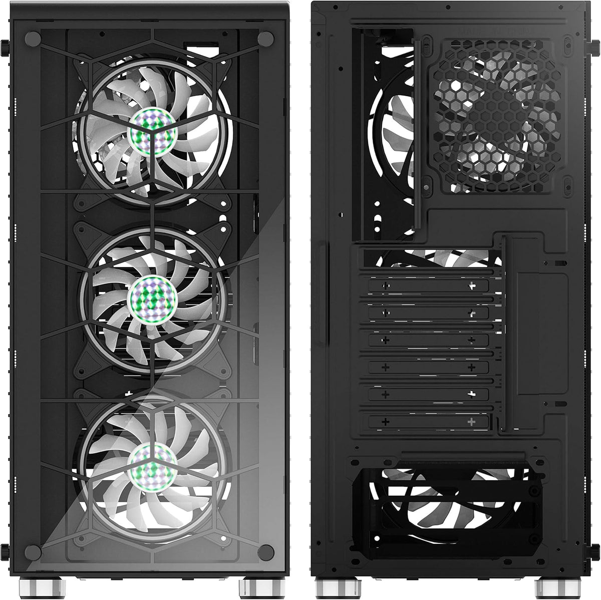 ATX Mid-Tower Case with USB3.0 Tempered Glass Panels (Black) P696392