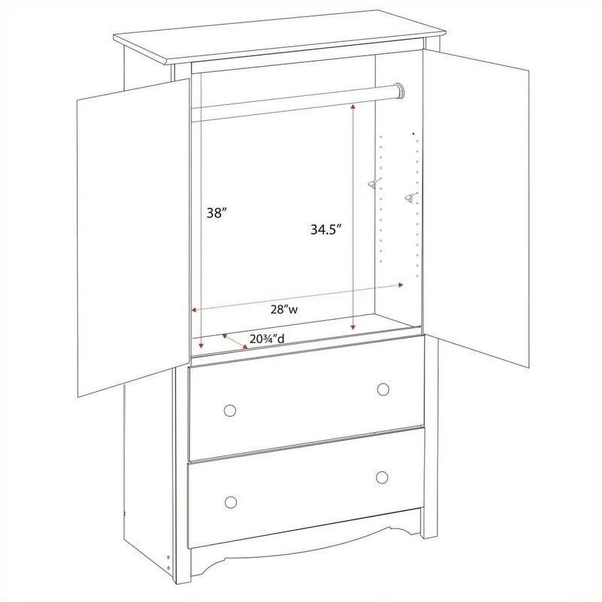 White Engineered Wood TV Armoire M10531