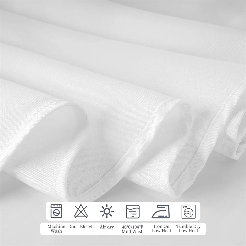 8 Pack White Polyester Round Tablecloth 60'' H361949