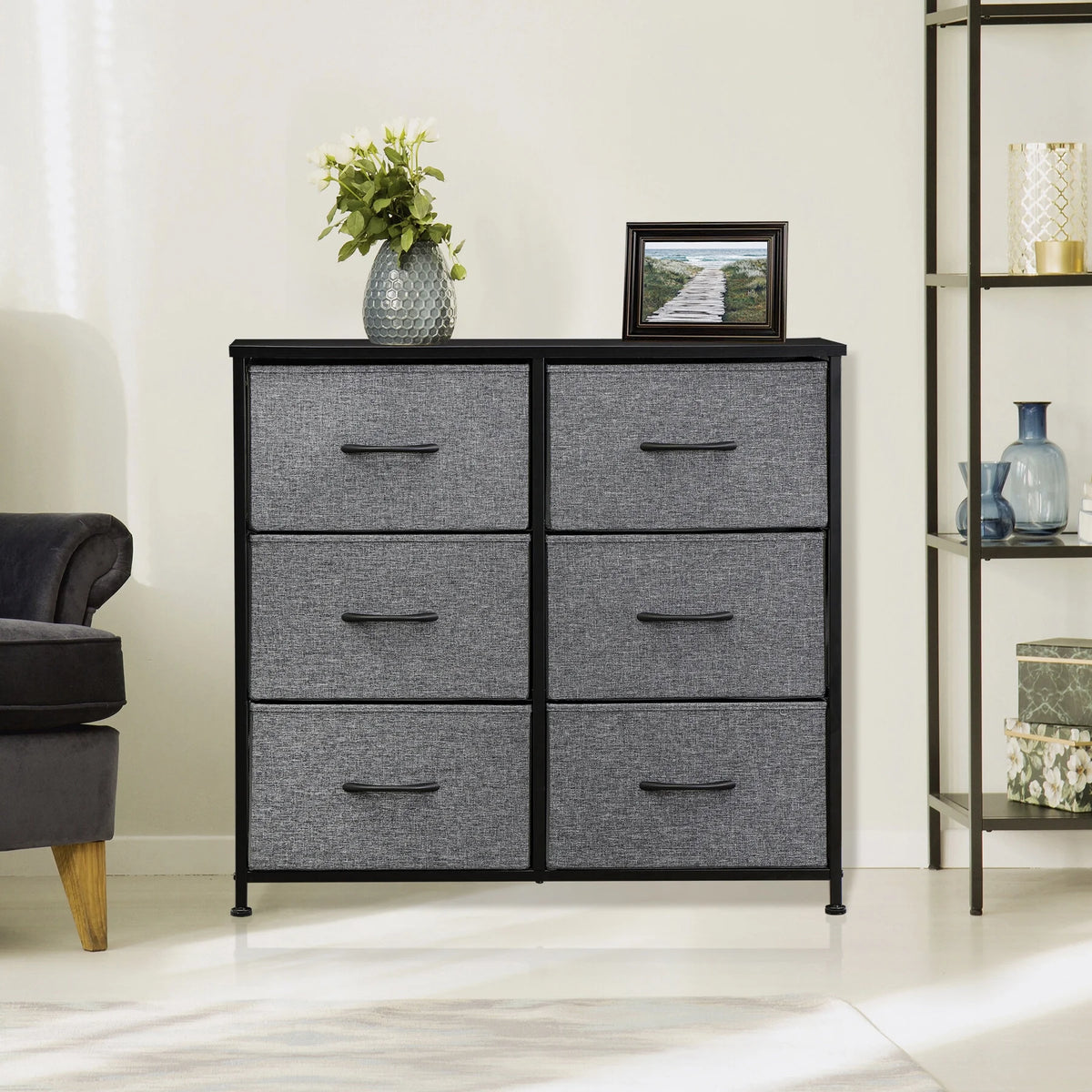 6 Drawer Fabric Storage Dresser W517