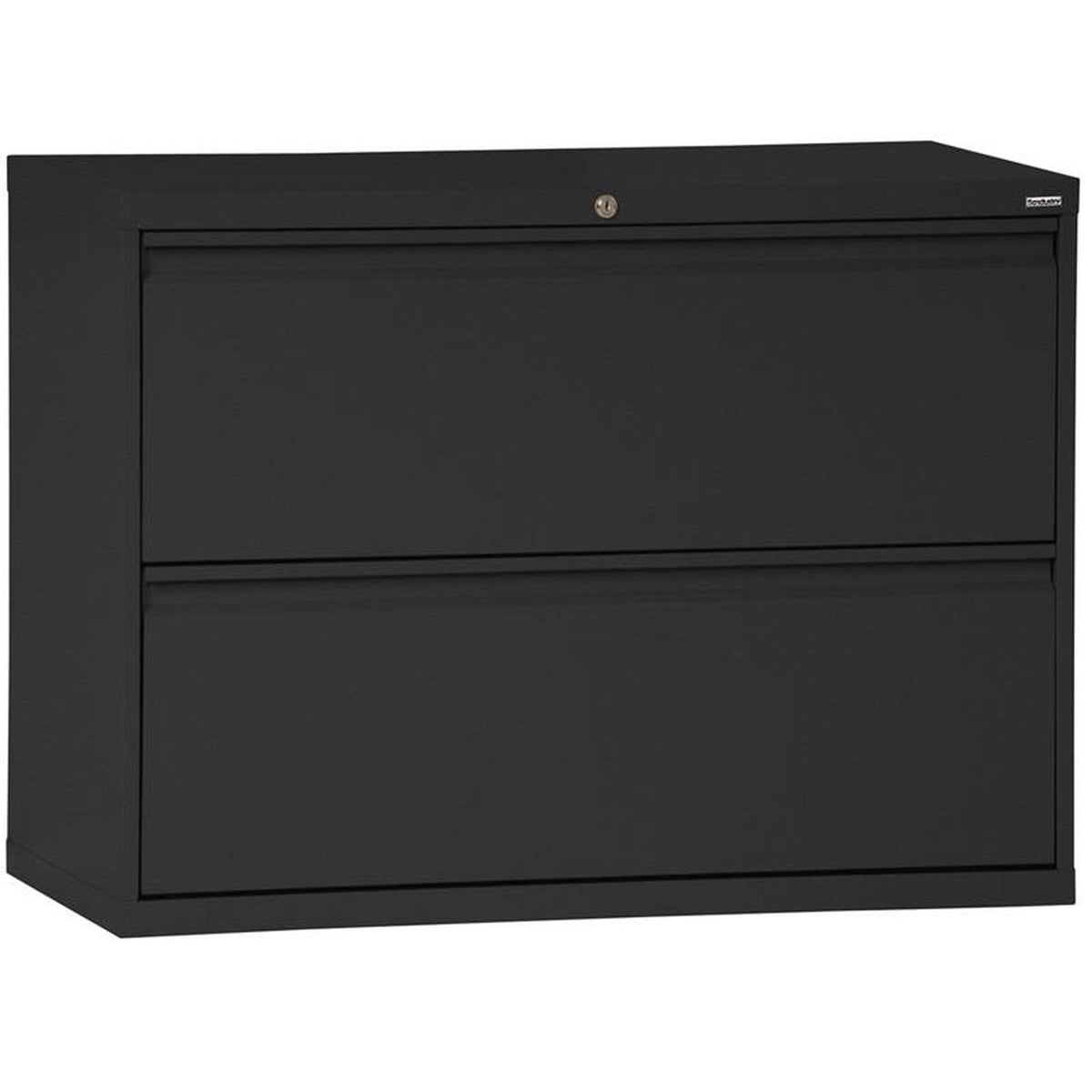 Black Steel 2 Drawer Lateral Filing Cabinet L598