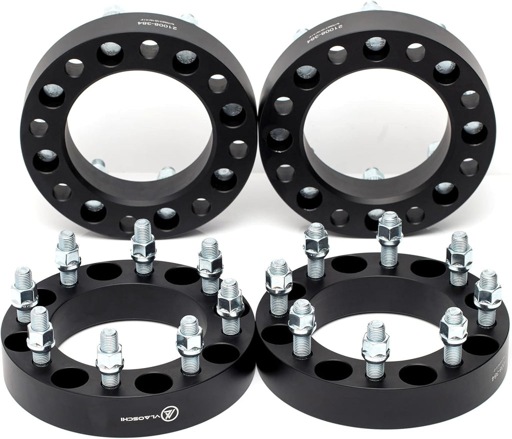 Black Forged 8x170 to 8x180 Wheel Adapters 1.5 Inch with 14x1.5 Studs Pack of 4 E362972