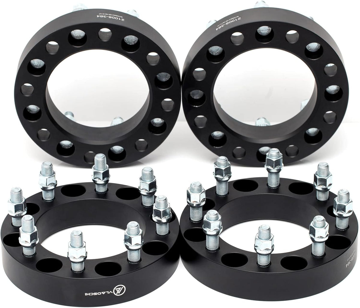 Black Forged 8x170 to 8x180 Wheel Adapters 1.5 Inch with 14x1.5 Studs Pack of 4 E362972