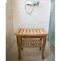 Bamboo Shower Bench with Storage Shelf P79959