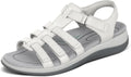 White Leather Adjustable Orthopedic Sandals H76692