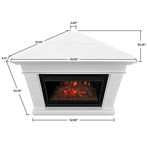 White Corner Electric Fireplace Mantel Heater with Remote Control K56122