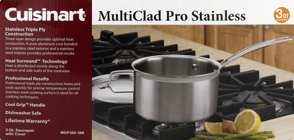Triple Ply Stainless 3-Quart Saucepan L416