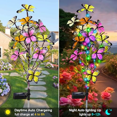 2 Pack Solar Butterfly Tree Lights E779165