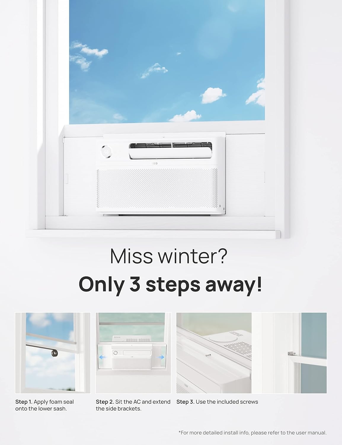 7500 BTU Inverter Window Air Conditioner, White I901973