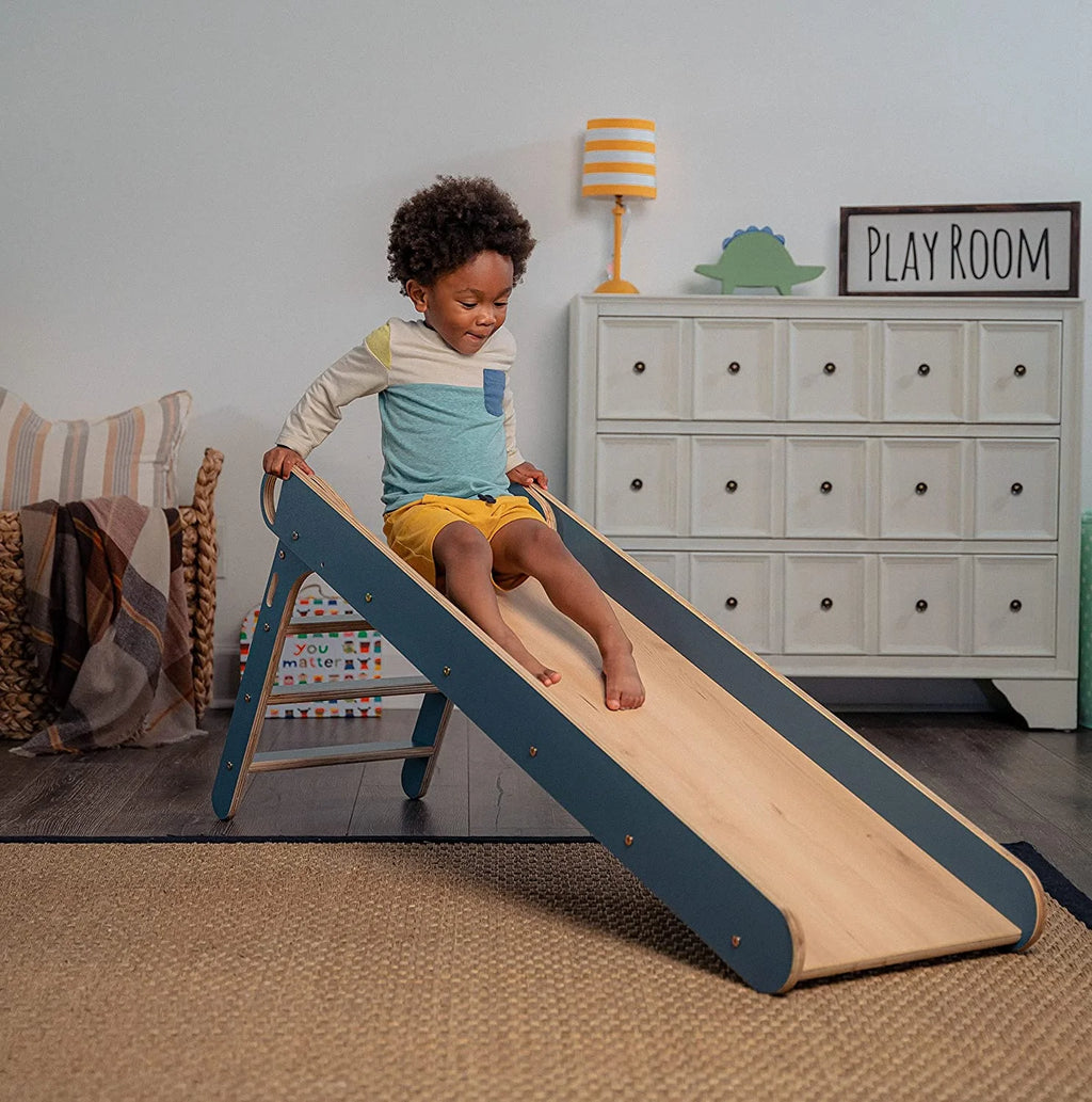 Blue Wooden Folding Kids Slip and Slide Playset C589