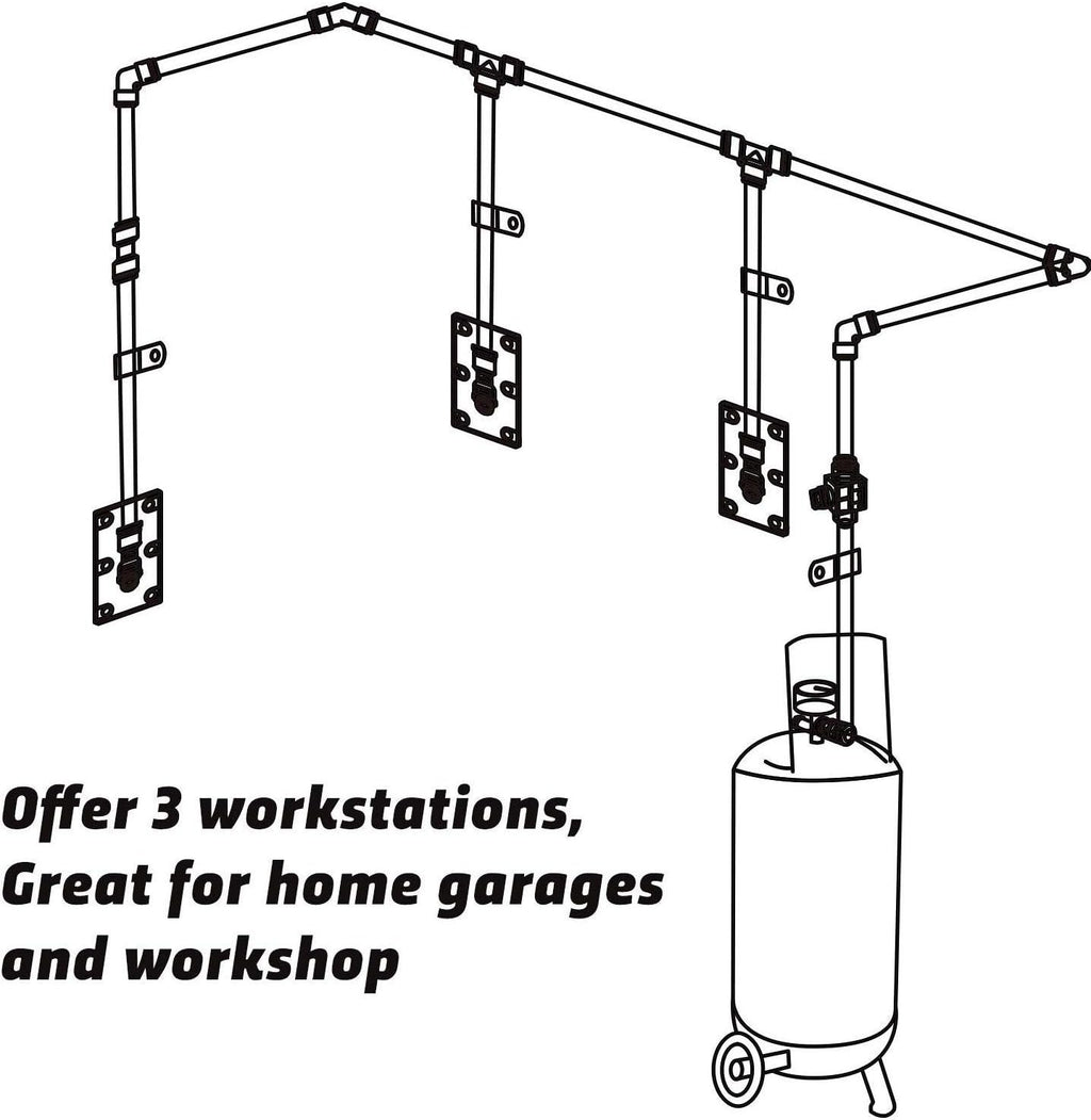 49PCS 3/8 Inch Nylon Compressed Air Pipe Kit with Cutter, Tees, Mounting Clips, Connectors G93822