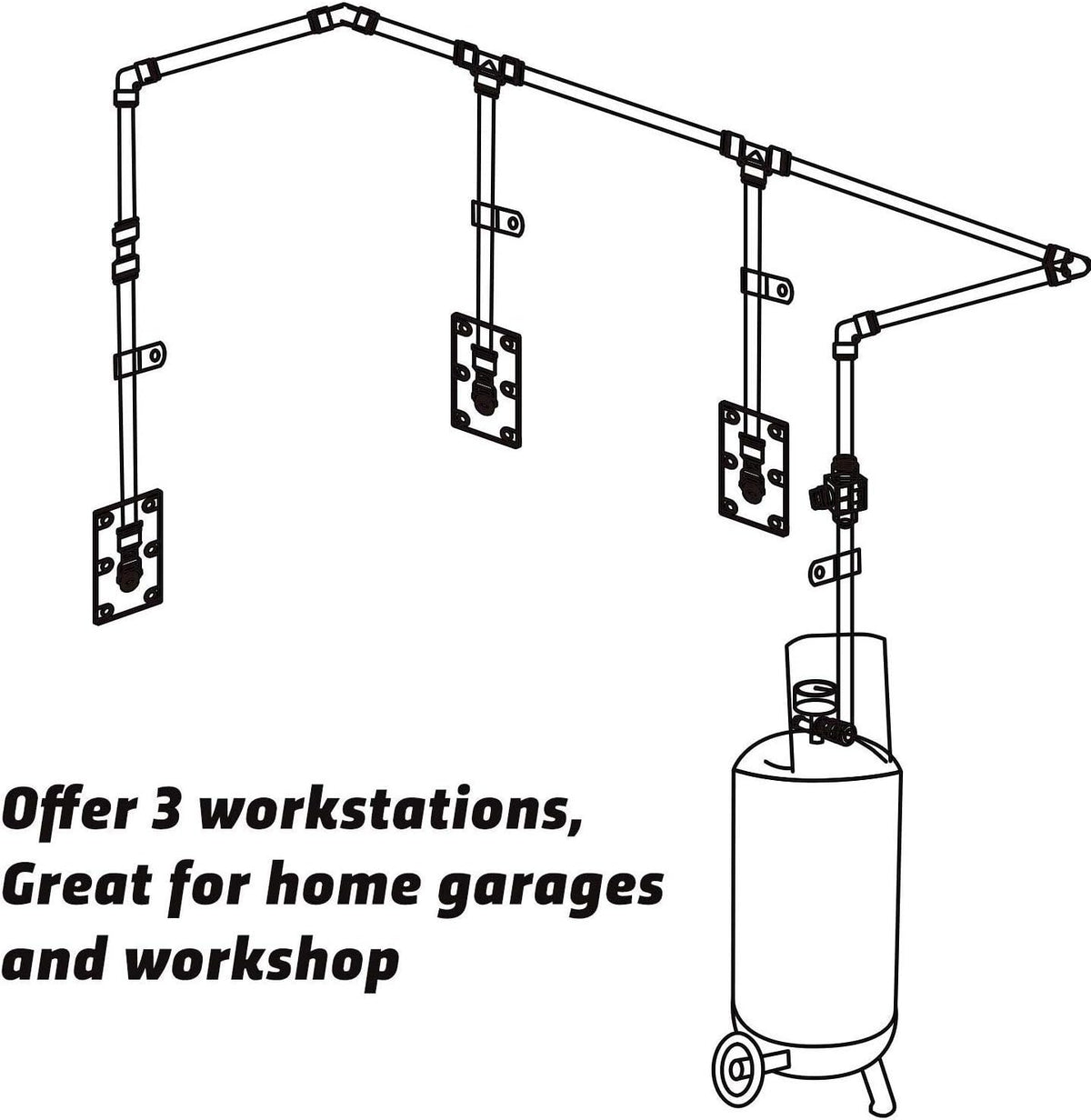 49PCS 3/8 Inch Nylon Compressed Air Pipe Kit with Cutter, Tees, Mounting Clips, Connectors G93822