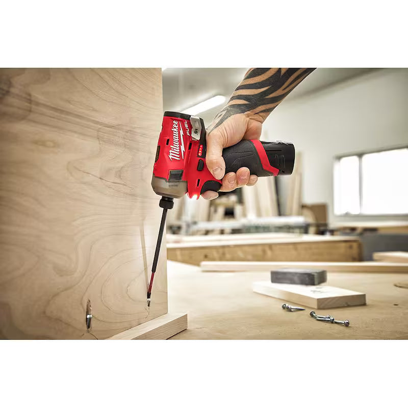 12V Lithium-Ion Brushless Cordless 1/4 in. Hex Impact Driver Kit with 2.0Ah Batteries Q533837