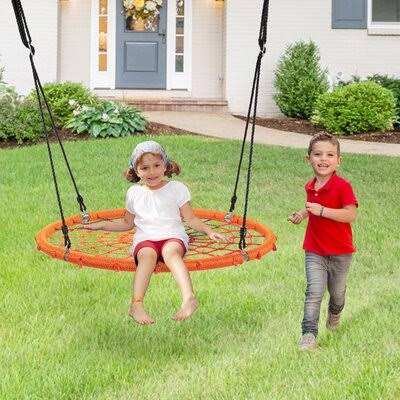 Orange Saucer Swing with Chains and Hooks K9453