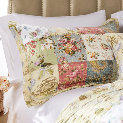 100% Cotton Patchwork Quilt and Pillow Sham Set T2389