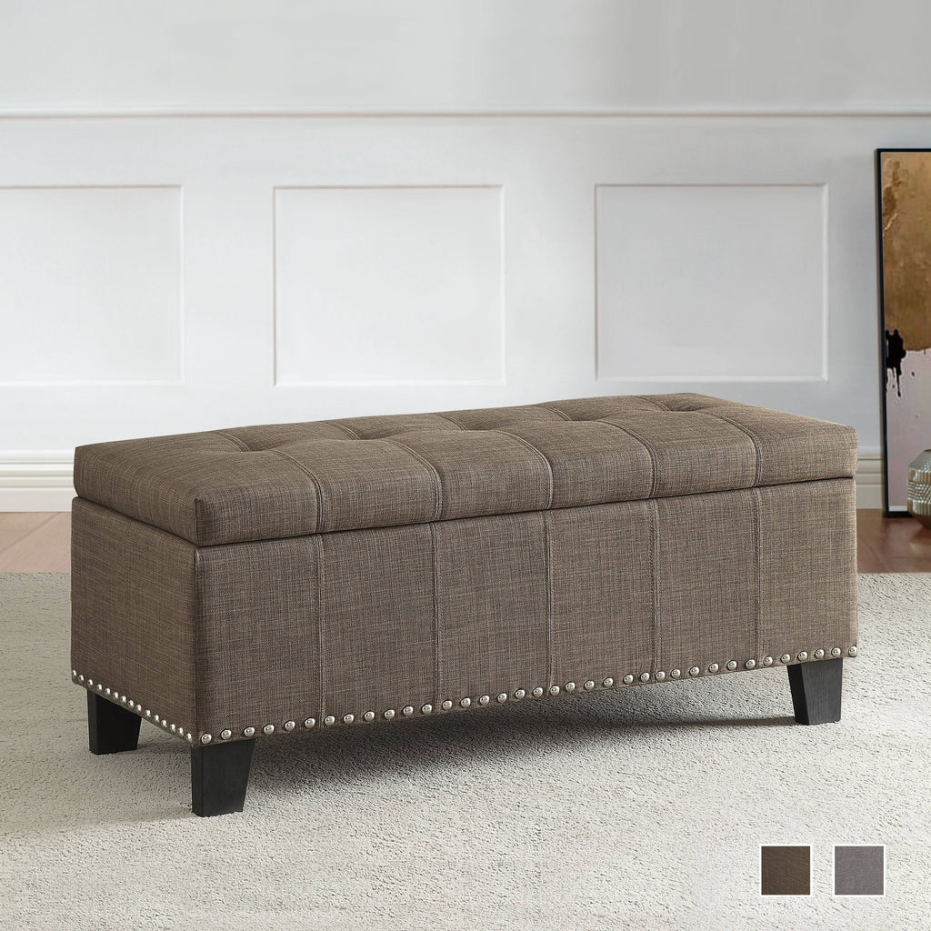 Grey Storage Bench S396
