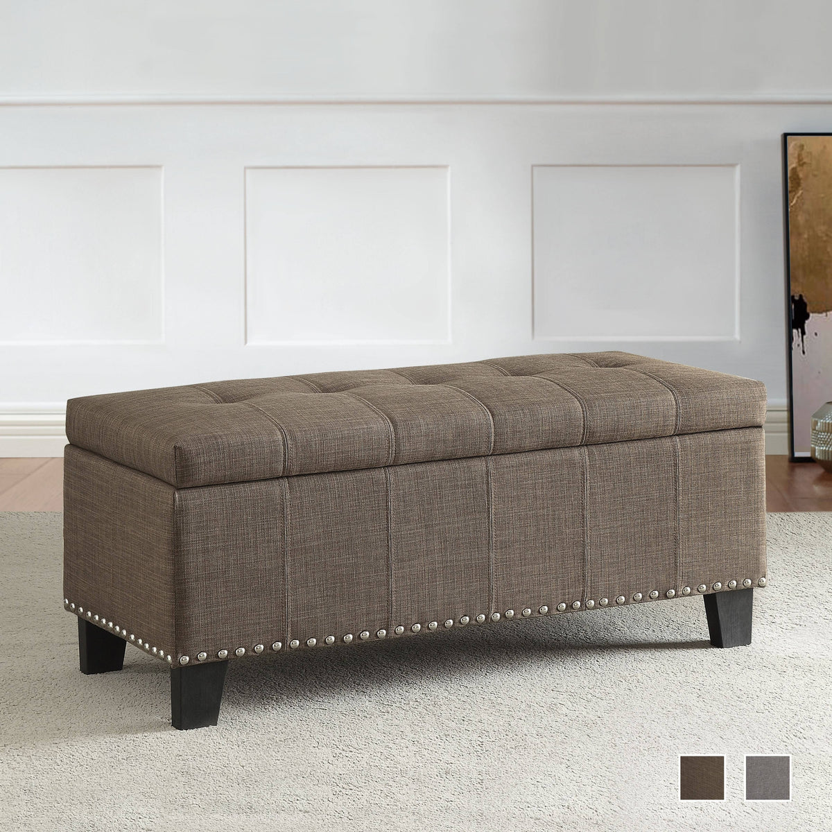 Grey Storage Bench S396