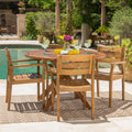 Acacia Wood 5 Piece Dining Set V919221