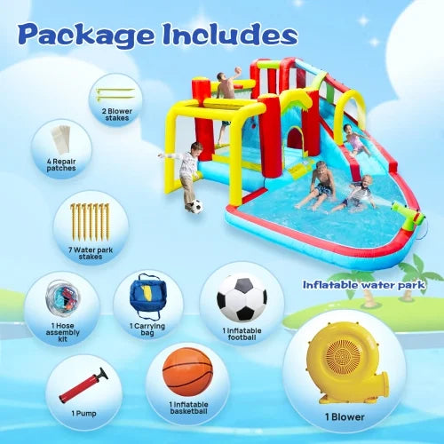 7 in1 Inflatable Water Park Bouncer with Splash Pool V30711