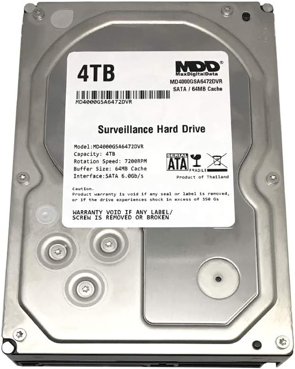 4TB 64MB Cache 7200RPM SATA 6.0Gb/s 3.5" Internal Surveillance DVR Hard Drive Pack of 2 N3590