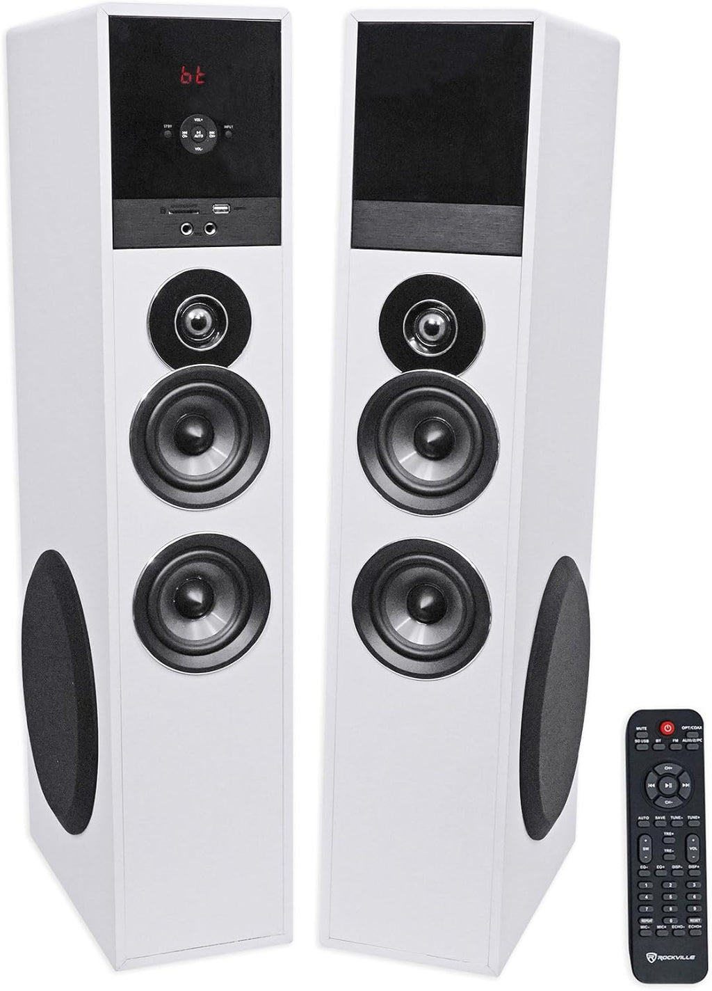 Black Home Theater Tower Speakers with 8" Sub O71359