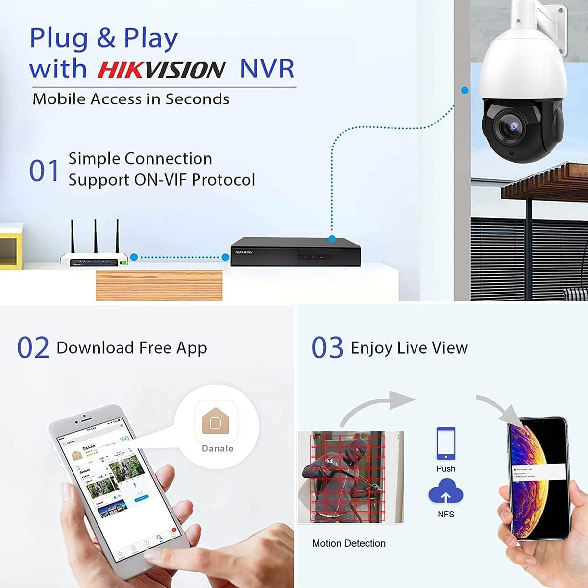 5MP PTZ Camera Outdoor, PoE Speed Dome IP Camera, 18x Optical Zoom, 165ft IR Night Vision, IP66 Security Cameras K179