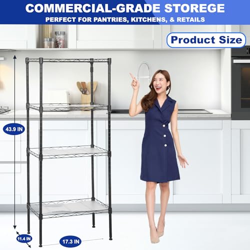 3 Tier Adjustable Metal Storage Shelf 450 lbs Capacity NSF Certified Black P74547